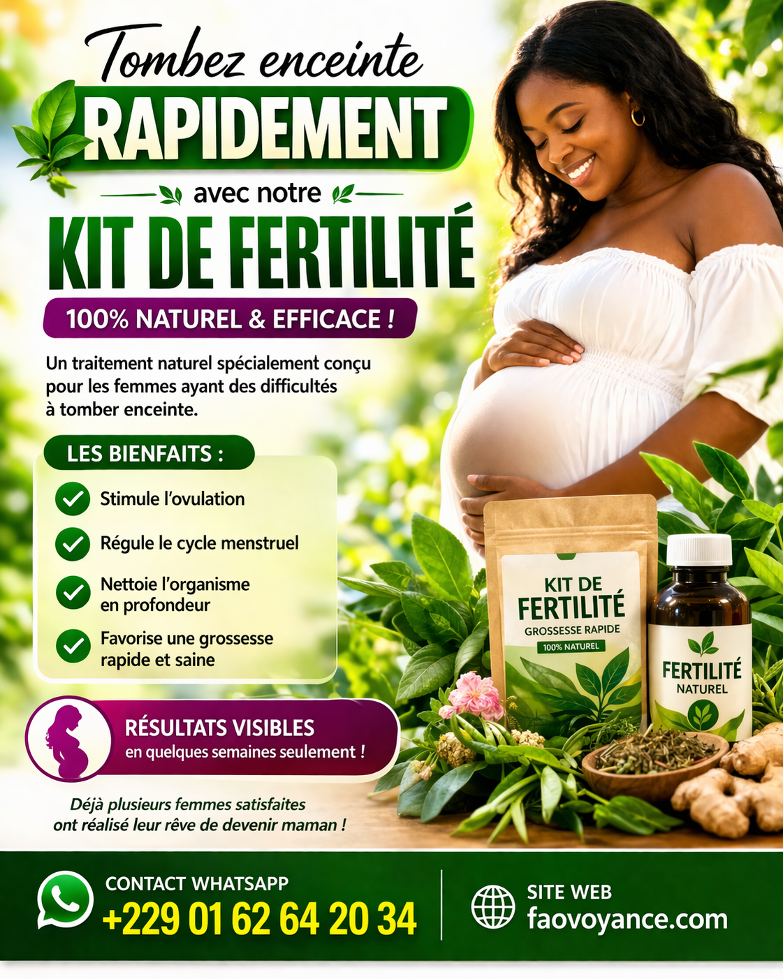 Tombez enceinte rapidement 🌿 Kit de Fertilité 100% Naturel et Efficace !