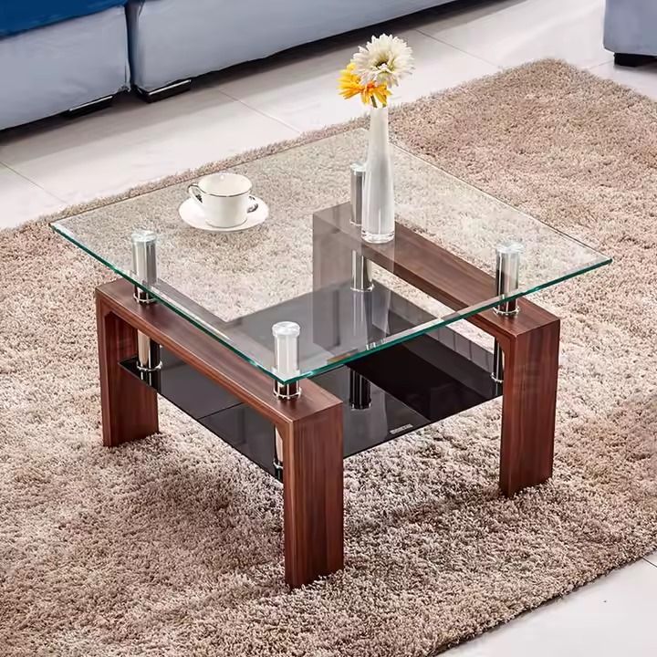 TABLE BASSE CENTRALE VITREE